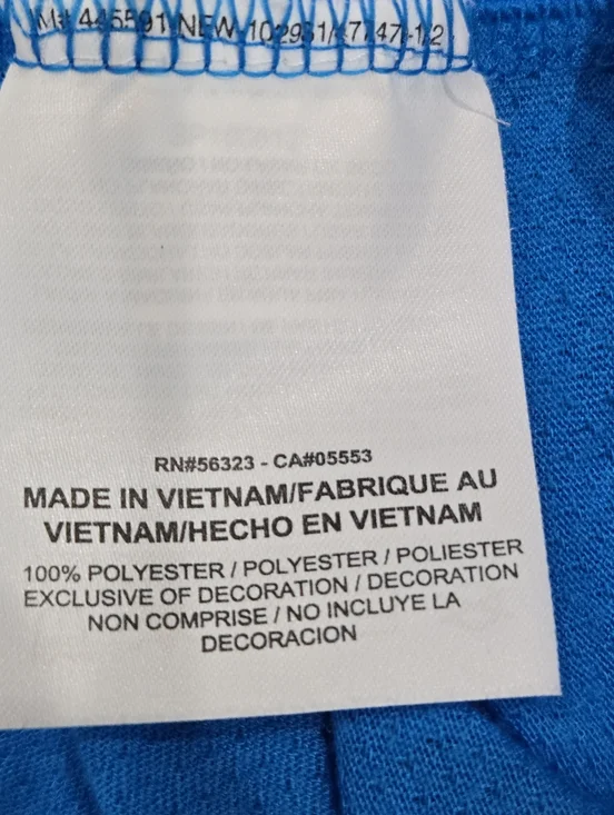 Nike Golf Dri Fit Blue Polo Shirt White Swoosh Stretch Standard FIt Mens XXL - Picture 7 of 8